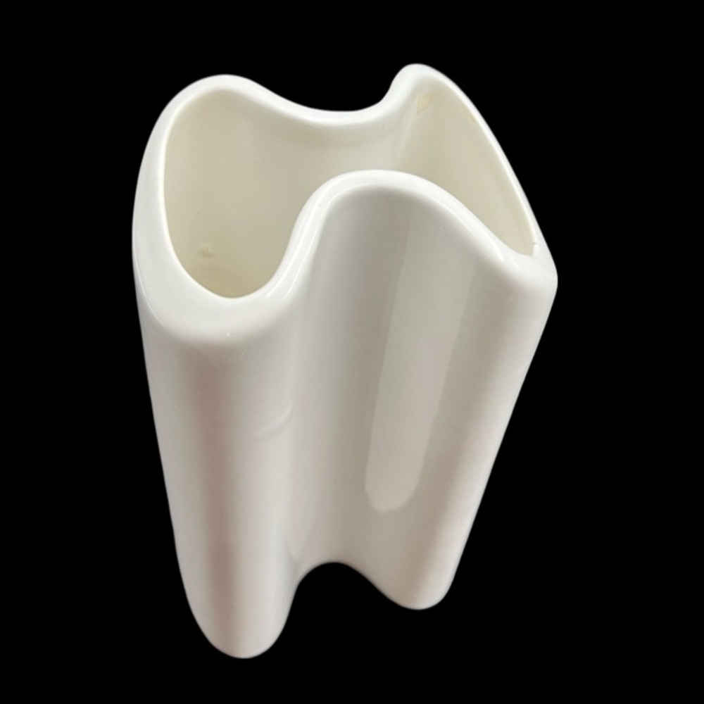 Vintage Dansk International Designs Undulating Infinity Curved Porcelain Vase
